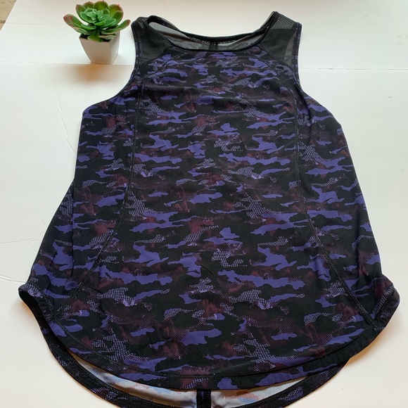 lululemon athletica Tops - Lululemon black & purple mesh racer back tank top